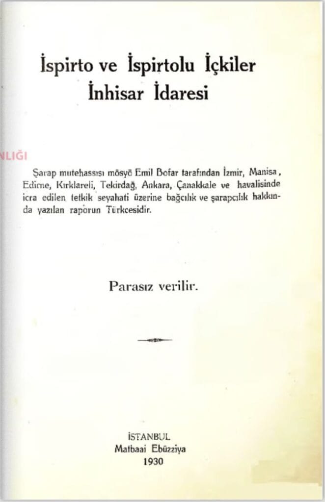 Emile Bouffard raporunun görseli